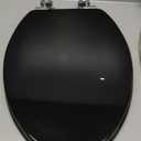 Angel Shield Toilet Seat with Zinc Alloy Hinges Quiet-Close Quick-Release Wood Molded UV Lid Easy Clean(Elongated,Black)