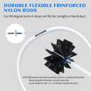 HOKLNUSE Dryer Vent Cleaner Kit Chimney Sweep Cleaning Tools Pellet Stove Cleaner Kit Air Dryer Duct Fireplace Brushes for Easy Lint Cleaning with 4" and 6" Brush Heads (Heavy Duty, 30Feet)