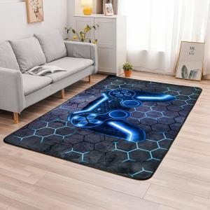 NTBED Game Console Area Rug for Bedroom Sofa Playroom Gaming Geometric Bedside Rugs Gamer Decorative Floor Mat Carpet (5x8 Feet, Blue)