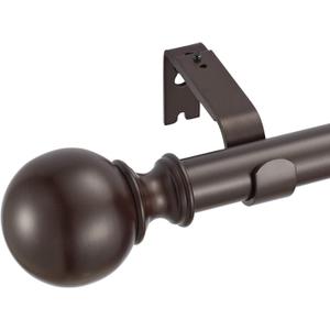 Kemmie 1" Classic Window Curtain Rod with Round Finials Simple Single Telescoping Drapery Rod, 36-72", Bronze Kemmie 1" Classic Window Curtain Rod with Round Finials Simple Single Telescoping Drapery Rod, 36-72", Bronze