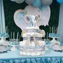 4 x Blue Elephant Ribbon 7/8" x 30 Ft Grosgrain Polyester Ribbon, Baby Shower, Wedding, Animal Print