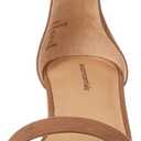 Amazon Essentials Women's Two Strap Heeled Sandals with Adjustable Ankle Strap, Padded Memory Foam Insole, Brown, 8