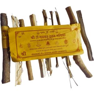 BHAVICREATION Navgrah Hawan Samidha for Puja 9 Planets Wood Puja Set Nine Religious Woods for Hawan