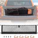 Bumbee Truck Bed Cargo Net, Highly Elastic Cargo Net Compatible with Storage Bag Small Mesh Durable Storage Organizer with Metal Carabiners & Storage Bag for Pickup Car Trunk SUV Boat(39.76" X 9.45")