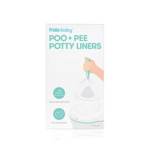 Frida Baby Poo + Pee Potty Liners, Leak-Proof, Super-Absorbent Liners Potty Bags, Fits Most Potty Chairs for Easy Cleanup, 30 Count
