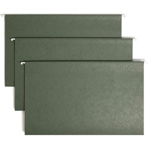 Smead Hanging File Folder with Tab, 1/3-Cut Adjustable Tab, Legal Size, Standard Green, 25 per Box
