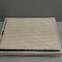 Thyle Storage Ottoman Cube, Small Foldable Footrest Stool for Under Desk Use, Sturdy Corduroy Ottoman with Storage for Snacks, Toys, Living Room, Bedroom, Dorm or Home Office, 16x12x12 Inch(Beige)