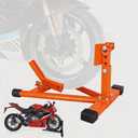 Motorcycle Wheel Chock,1800LBS Heavy Duty Front Wheel Stand for 15"-22" Tires | Adjustable Motorcycle Trailer Wheel Chock | Steel Front Motorcycle Stand for Trailer Transport & Garage Storage (Orange)