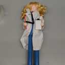 Clever Creations Female Doctor 14 Inch Traditional Wooden Nutcracker, Festive Christmas Décor for Shelves and Tables