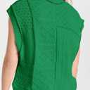 EVALESS Womens Short Sleeve Sweater Summer Fall 2025 Round Neck Crochet Pullover Cap Sleeve Knit Oversized Sweater Vest Tops (S)