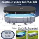 LXKCKJ 8X14 FT Rectangular Pool Covers for Above Ground Pools, 420D Solar Oval Pool Cover with Accessories Set, Integrated Design Pool Tarpaulin Ideal for Waterproof, Dustproof, Windproof