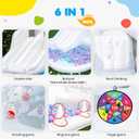 12.5FTx10.6FT Oxford White Bounce House, Kids Inflatable Castle with Slide and Ball Pool, Medium to Large Inflatable Bounce House, Can Be Used Indoors or Outdoors, Wet and Dry Use, Multi-Functional Toy