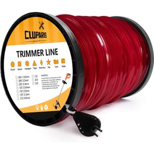 Cluparis 5-Pound Heavy Duty Square Trimmer Line .155-inch-by-492-ft Commercial String Trimmer Line in Spool, 0.155" Nylon Weed Eater String with Line Cutter, Red