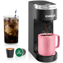 CHULUX Slim-Pro Single Serve Coffee Maker Machine for K Cup and Grounds with 2 Mins Brew One Cup, 3 Brew Styles, Removable Reservoir & Drip Tray