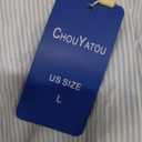 chouyatou Women's Striped Button Down Shirt Dress Loose Casual Cuffed Sleeve Tiered Mini Tunic Dress, Size: Large