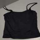 Womens Spaghetti Strap Tank Top Stretch Camisole Cami Shirt Slim Fit Sleeveless Basic Lightweight Summer Top (Medium, Black)