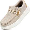 Blikcon Boys Girls Slip-On Casual Boat Shoes Light-Weight Lace Up Loafers(Toddler/Little Kid/Big Kid) (Brown, 5 Big Kid)