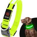 Illumifun LED Dog Collar, USB Rechargeable Light Up Dog Collar Glow in The Dark (Green, Medium)
