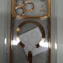 Glitter for iPhone 17 Pro Case with Eyecatching Integrated Lens Protection, [Sparkly Bling Back Panel] [Seamless Work with Magsafe] Cute Women Girly Magnetic Case for iPhone 17 Pro Desert Titanium