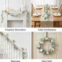 2 x Easter Egg Garland 6Ft Pastel Artificial Floral Garland with Lamb Ears Leaves and Spring Berries for Mantle Fireplace Window Wall Indoor Easter Decor