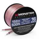 Monster Essentials High Performance Speaker Wire 16 Gauge Copper Clad Aluminum (CCA) Speaker Cable 500 FT Spool  Ideal Home Cinema Speaker Wire Cable and Car Audio Speaker Cables/Speaker Wires