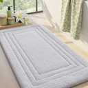 DEXI Bath Mats Bathroom Rug, 32x20 White Non Slip Bathroom Rugs Washable, Absorbent Bathmat Quick Dry for Shower Floor Sink
