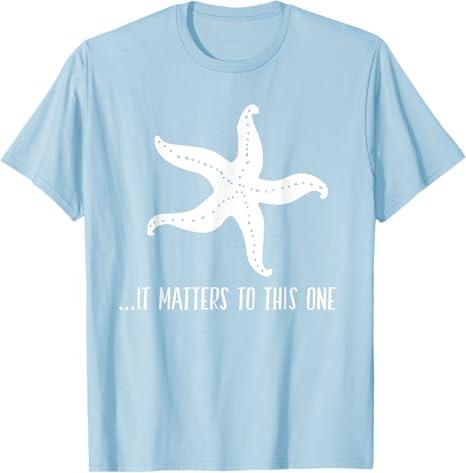 It Matters To This One Inspirational Starfish Story Poem T-Shirt L