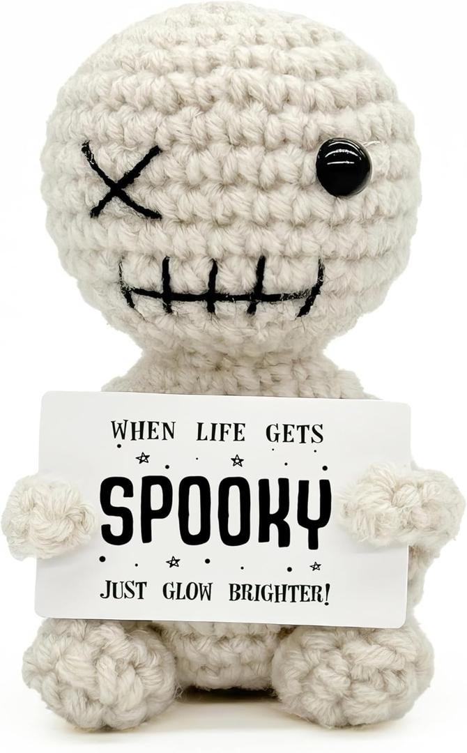Funny Positive Voodoo Doll Crochet  Inspirational Halloween Gifts for Women Men  Motivational Gifts for Mom Dad Friend Coworker Sister Wife Husband  Halloween Party Favors Decorations