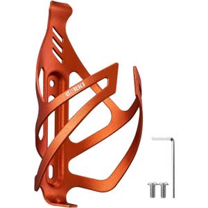 Corki Cycles Bike Water Bottle Holder Aluminum Alloy, Universal Bike Water Bottle Cage for Road, Mountain and Gravel Bikes -1 Pack - Orange