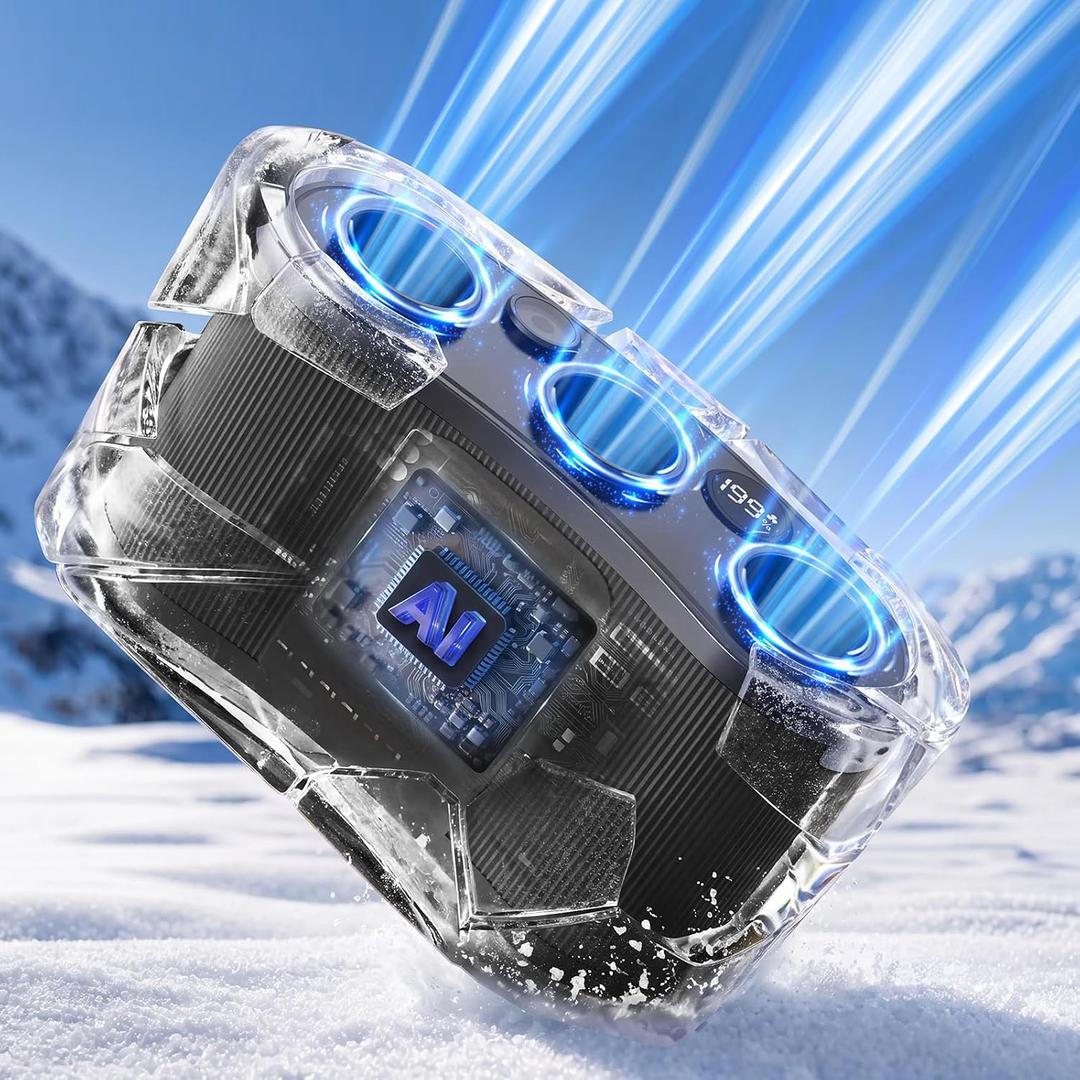 2026 25000MAh AI Portable Waist Fan, 199 Speeds 51000RPM Strong Airflow, Belt Fan with up to 15H of Working Time,Rechargeable Wearable Personal Fans for Outdoor Work Camping Construction Travel, Medium