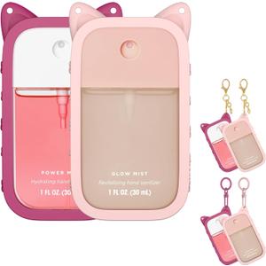 Silicone Case Compatible with Touchland Hand Sanitizer Spray (Rose Red, Pink)