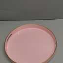 Pink Round Decorative Tray with Handles, 13" Versatile Serving Tray for Coffee Table, Ottoman, Ideal for Serving, Displaying, Organizing