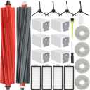 Qrevo Slim Replacement Accessories for Roborock Qrevo Master/Qrevo Slim Replacement Parts Q revo Master Accessory Kit, 2 Main Brushes, 6 Dust Bags, 4 Filters, 4 Mop Pads 4 Side Brushes
