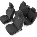 ROUGH COUNTRY Waterproof Seat Covers, Universal Fit Black Full Sets, Protective Interior Covers for Auto SUV, Vans, Sedans, Trucks