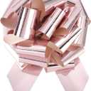 MECCANIXITY 20pcs 6 Inch Metallic Large Big Pull Bow Gift Wrapping Bows Ribbon for Wedding Car Baskets Presents Christmas Bow, Rose Gold