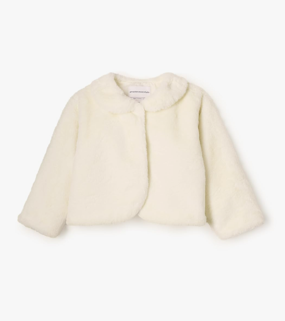 Amazon Essentials x Sofia Grainge Toddlers and Baby Girls' Faux Fur Jacket, Size Small
