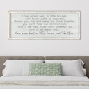 ZZJJHYWGQ Love Grows Best In Houses Just Like This Quote Sign 32"×12" Rustic Love Theme Quotes Couples Wall Decor Family for Above Bed Master Bedroom large Romantic Wall Art Hanging (White)
