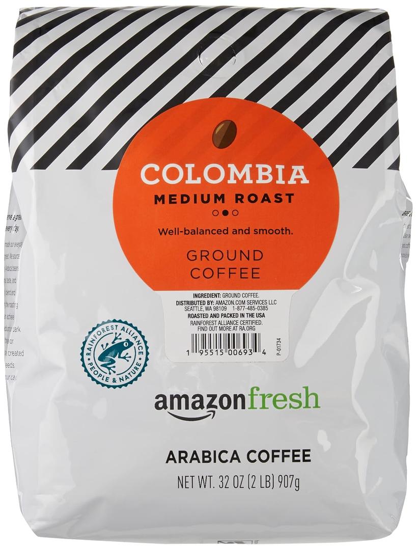 Amazon Fresh, Colombia Ground Coffee, Medium Roast, 32 Oz (EXP 06/08/27)