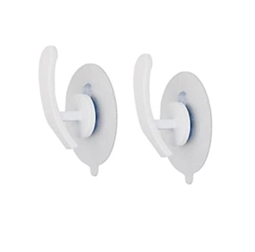 Cciphy Adjustable Self Adhesive Curtain Tieback, Non-Trace Stick Metal Wall Hook Storage Holder, Cute Window Curtain Hook, No Drill Tieback Buckle Curtain Holdbacks for Home Decor, 2 Pack (White)