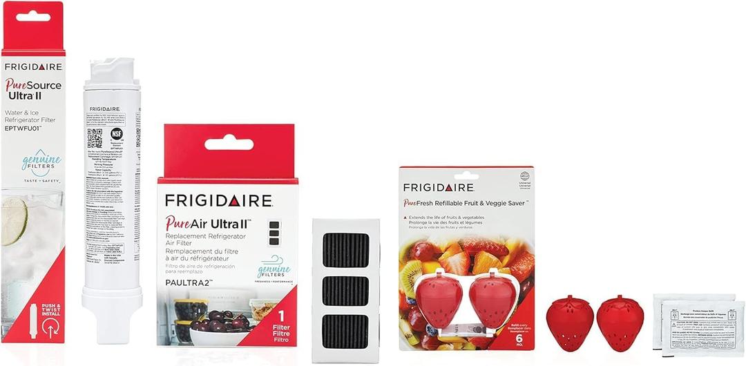 Frigidaire PureSource Ultra (EPTWFU01) & PureAir Ultra II (PAULTRA2) & PureFresh (FRPFUFV2) Water & Air Filter Combo Kit