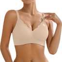 Wireless Bras for Women No Underwire - Womens Seamless Bralette Full Coverage Padded Sleep Bra with Support and Lift, XL