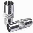 TUOLNK TV PAL Antenna Connector, Type F Female to TV PAL Male/Female Aerial Adapter for Aerial Coaxial Cables Satellite Cables 2Pcs