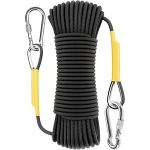 X XBEN Outdoor Climbing Rope 10M(32ft) 20M(64ft) 30M(96ft) 50M(160ft) 70M(230ft) 152M(500FT) 352M(1000FT) Static Rock Climbing Rope for Escape Rope Ice Climbing Equipment Fire Rescue Parachute (Black)