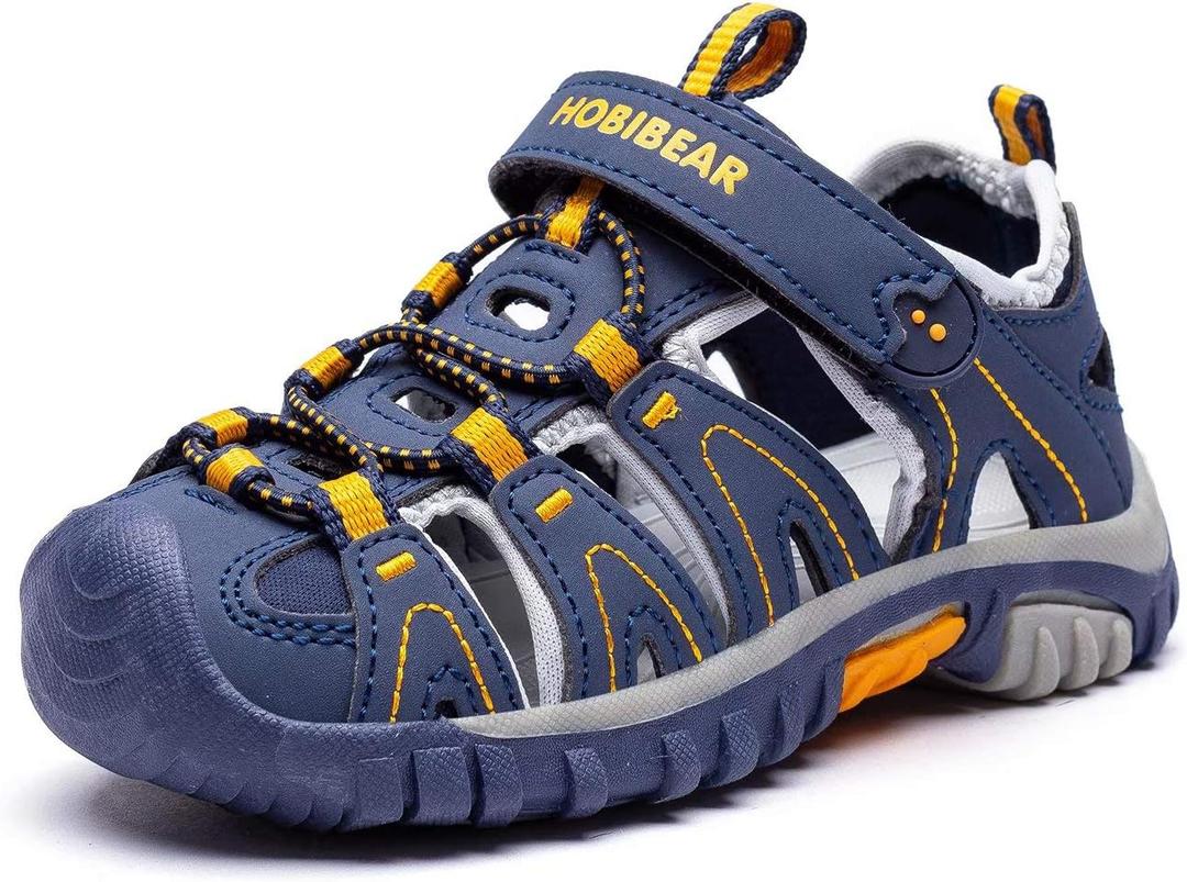 HOBIBEAR Boys Girls Sport Water Sandals Closed-Toe Outdoor(Toddler/Little Kid/Big Kid), Size: 5.5 Big Kid