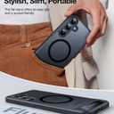 TORRAS Strong Magnetic & Seamless Stand for Samsung Galaxy S25 Case, Fit for MagSafe, Mil-Grade Drop Protection, Adjustable Kickstand for Samsung Galaxy S25 Case, Translucent Back/Black Edge