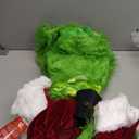 Halloween Costumes Adult Men Green Santa Costume, 8Pcs Furry Santa Suit Funny Christmas Santa Outfit (Large)