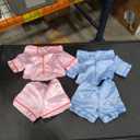 Civaner 2 Pack Blue and Pink Bear Clothes Outfit, Fit Most 1216 Inch Bears Stuffed Animal Pajamas Plushie Clothes for Stuffed Animals, PreKindergarten Toys(Solid Style)
