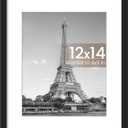 upsimples 12x14 Frame, Display Pictures 9x11 with Mat or 12x14 Without, Wall Hanging Photo Frame, Black, 1 Pack