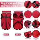 Gyuzh Dog Coat with Harness,Dog Coats for Small Dogs,Warm Fleece Winter Puppy Jacket,Waterproof Jacket with Harness Built in for Small Medium Large Dogs