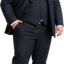 GATMSTZ 3 Piece Suit for Men Big and Tall Classic Fit Men Tuxedo Suit Set Jacket Vest Pants (Charcoal, Size 64)